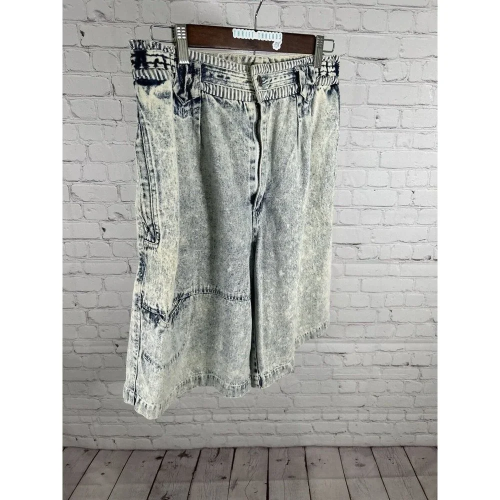 VTG Saturdays Season D Acid Wash Jean Denim Shorts 80’s Retro Men’s L (31x11)
